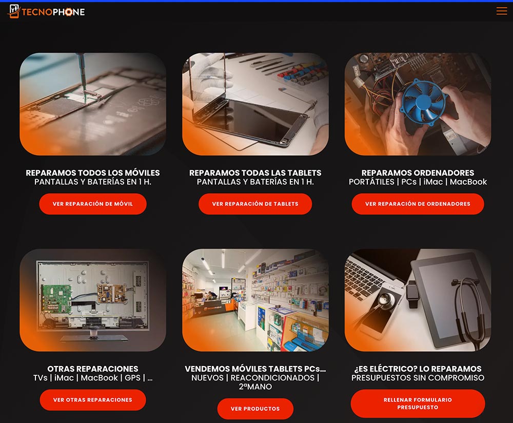 reparación tablets móviles y ordenadores en Alicante - TecnoPhone